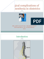 Neurological Complications of Regional Anesthesia in Obstetrics