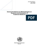 Oms-general Guidelines for Methodologies on Research and Evaluation of Traditional Medicine