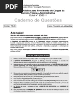 Modelo Prova - Panificação