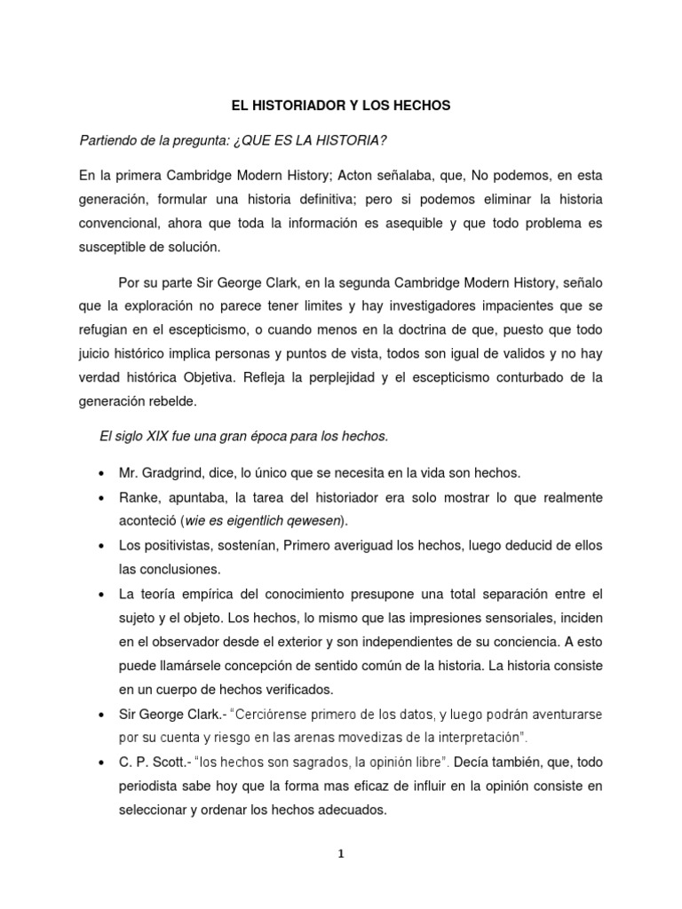 El Historiador y Los Hechos