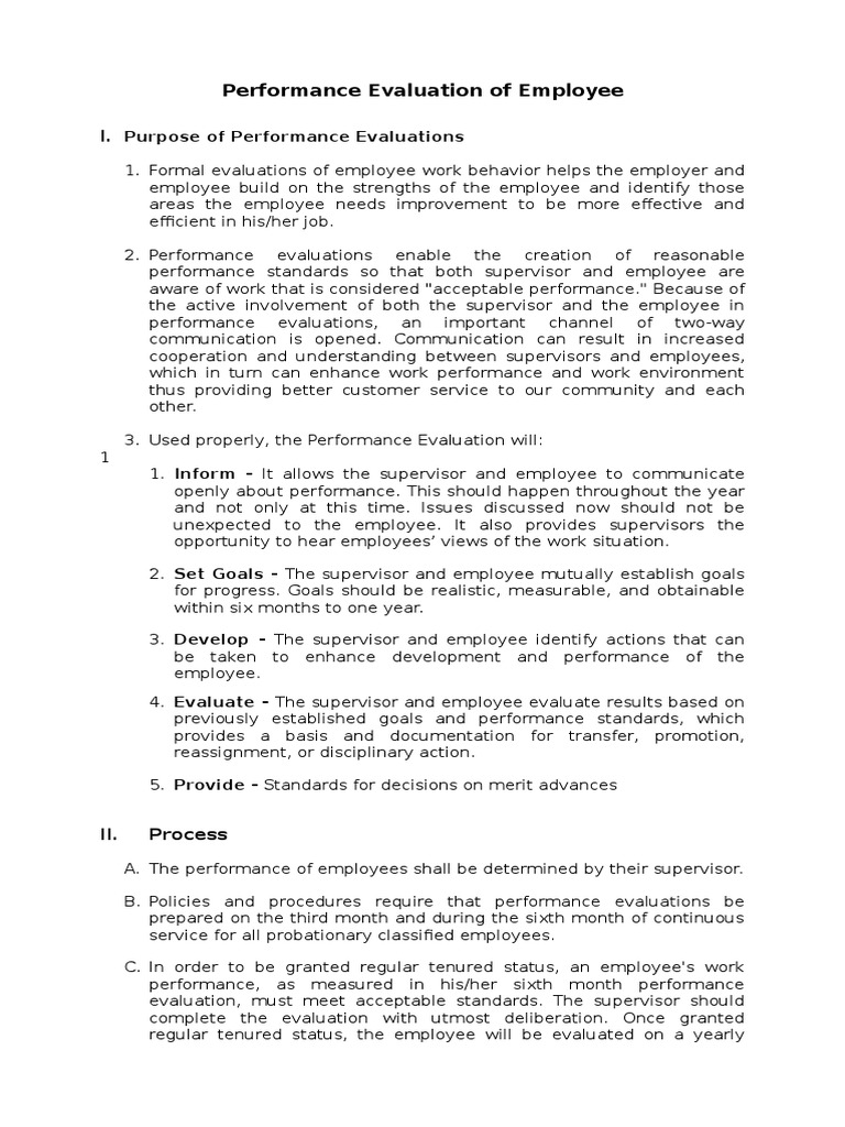 Employee Performance Evaluation Guide | PDF | Performance Appraisal ...