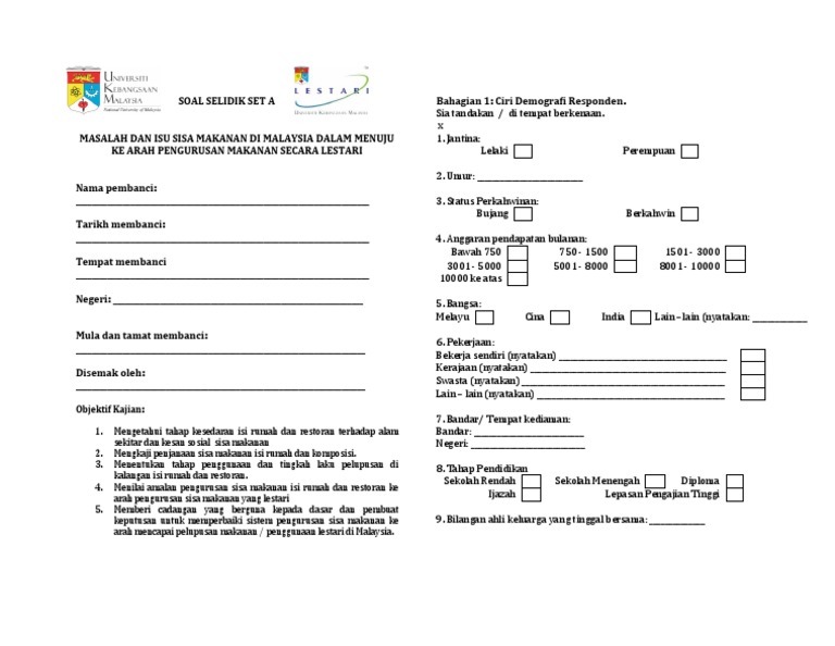 Contoh Soal Selidik Pdf