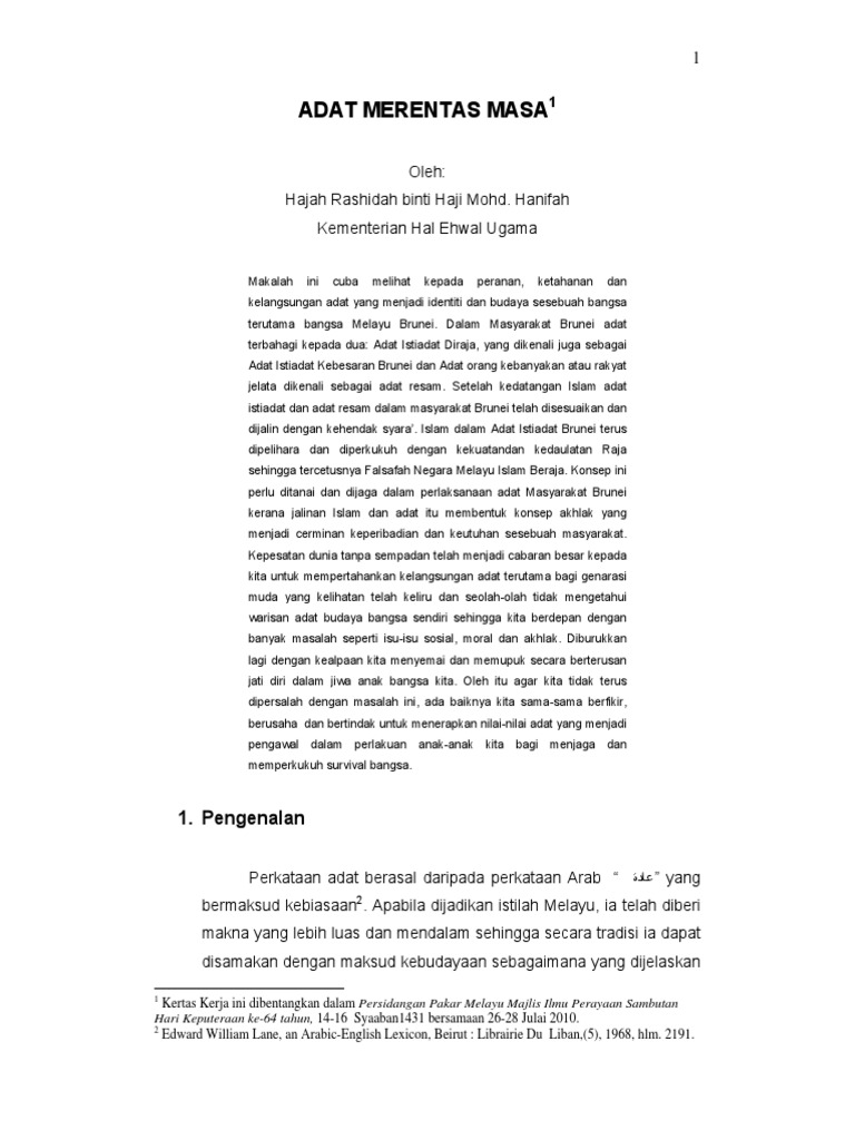 Kertas Kerja Adat Merentas Masa Pdf