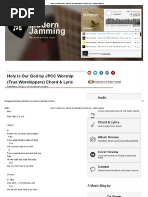 Holy Is Our God By Jpcc Worship True Worshippers Chord Lyric Modern Jamming Entertainment General
