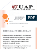 Especializacion Del Trabajo en Power Point (1)