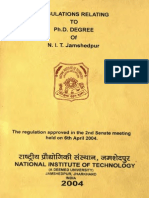 mfcltc6l: Regulations Relating TO Ph.D. Degree of N. I. T. Jamshedpur