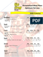 Optimum Fat Loss Meal Plan - 2000 Calories