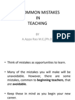 10 Common Mistakes IN Teaching: BY A.Appa Rao M.E, (PH.D)