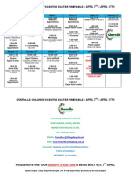 Char Ville Children'S Centre Easter Timetable - April 7 - April 17Th