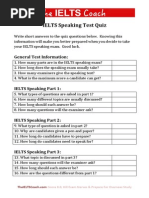 IELTS Speaking Quiz