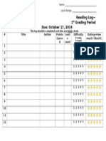 Reading Folder Log by Grading Period2011