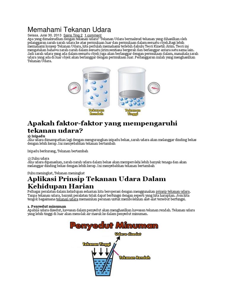 Aplikasi Prinsip Tekanan Udara Dalam Kehidupan Harian Pdf