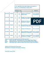 Exam Schedule Jan 2014