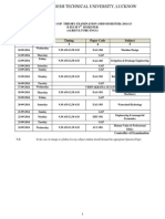 UPTU Exam Schedule for B.Tech 5th Sem