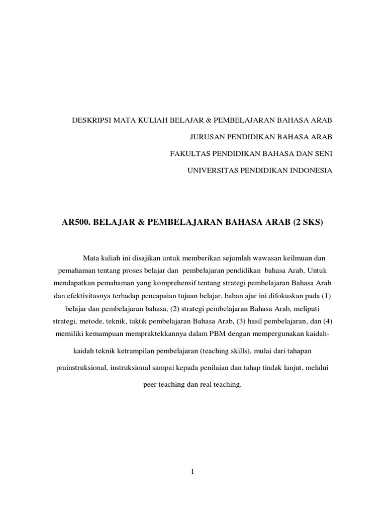 Belajar Pembelajaran Bahasa Arab