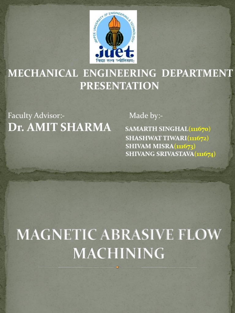 Abrasive Flow Machining PDF Machining Abrasive