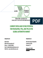 Current Status and Future Potential For Polyolefins, Tpos, and Tpes in The Global Automotive Market