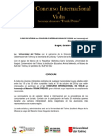 Convocatoria Ier Concurso Internacional de Violin en Homenaje Al Maestro Frank Preuss