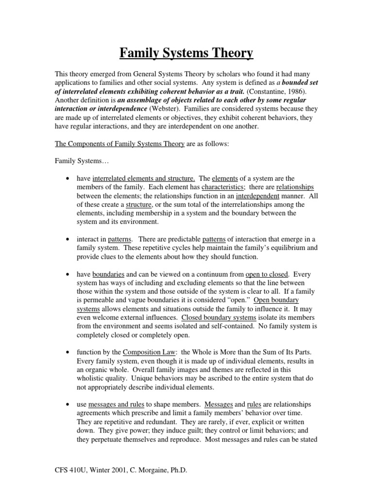 Family Systems Theory | PDF | System | Systems Theory