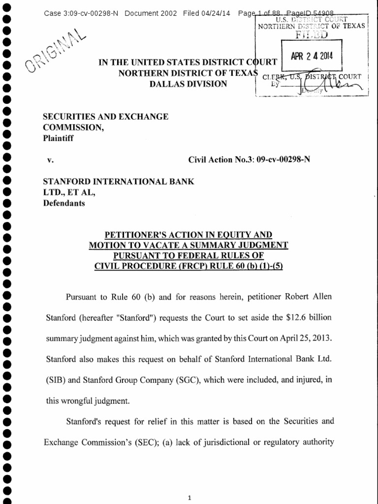 Ras Motion to Vacate Summary Judgement Summary Judgment Federal