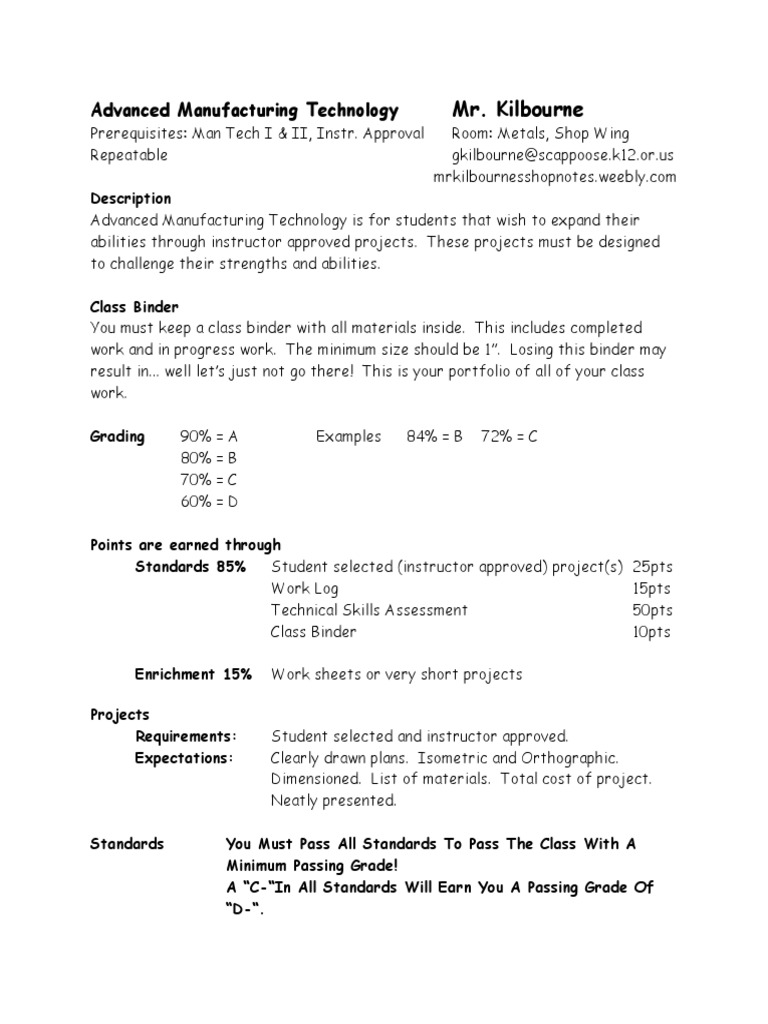 Advanced Manufacturing Technology Syllabus 201314 PDF Educational