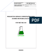 PT-LMC-004 - Requisitos Gerais para Exames Microbiologicos