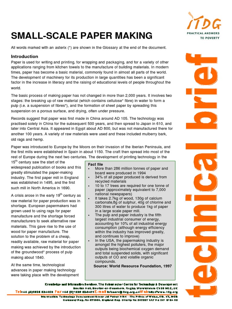 Papermaking PDF Pulp (Paper) Paper