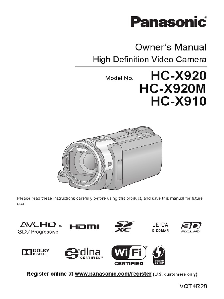PANASONIC HC-X920 MANUAL FULL | Computer Data Storage | Equipment