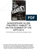 Saint Lucia Tourist Board and The Cultural Development Foundation To Host Globe's Hamlet 2014