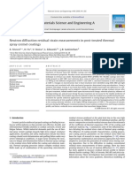 Neutron Diffraction Residual Strain Measurements in Post Treated Thermal Spray Cermet Coatings 2008 Materials Science and Engineering A