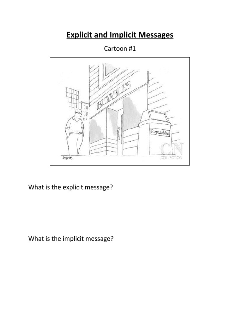 Explicit and Implicit Messages Worksheet | PDF