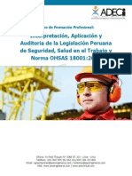 Interpretacion, Aplicacion y Auditoria de La Legislacion Peruana de Seguridad, Salud en El Trabajo y Norma OHSAS 18001