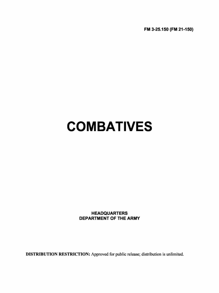 FM 3-25.150 Combatives Manual | PDF | United States Army | Bayonet