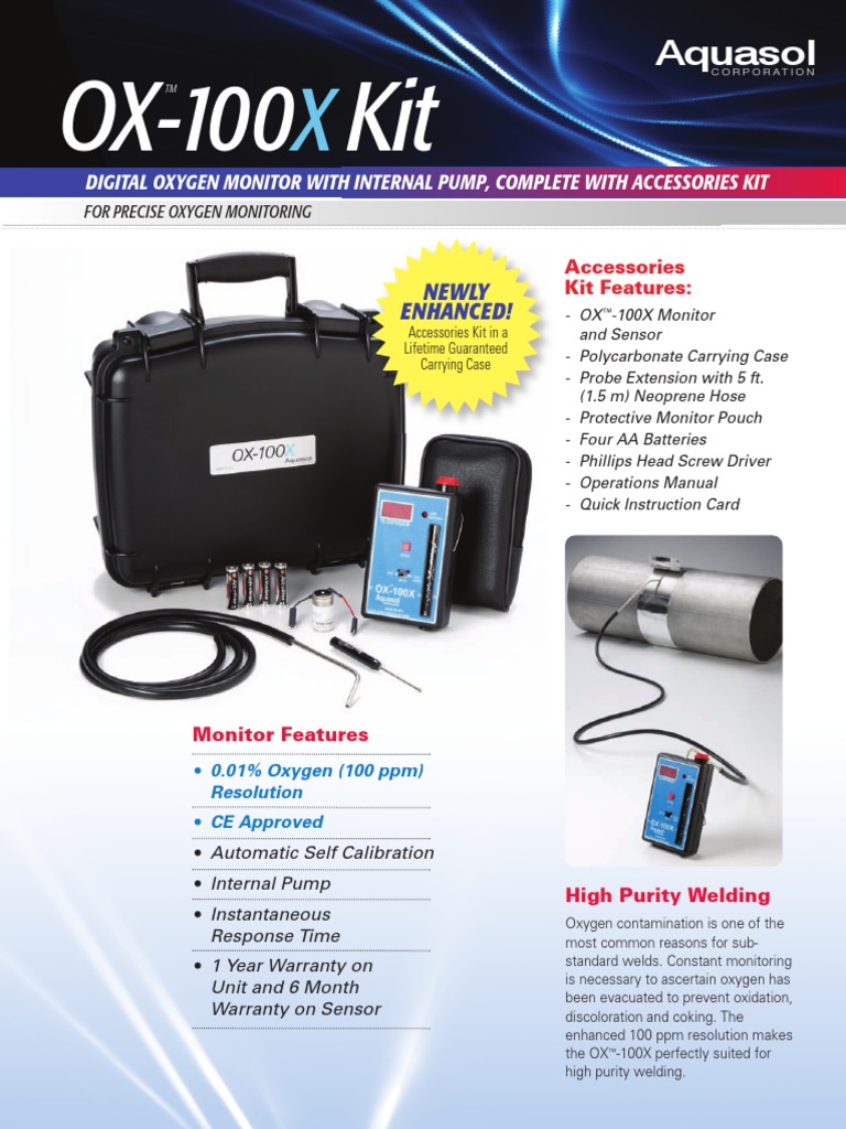 Aquasol OX-100X Oxygen Monitor Kit | PDF | Technology & Engineering
