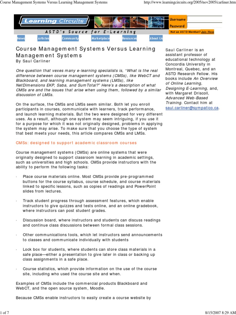 CMS vs LMS: Key Differences Explained | PDF | Educational Technology ...