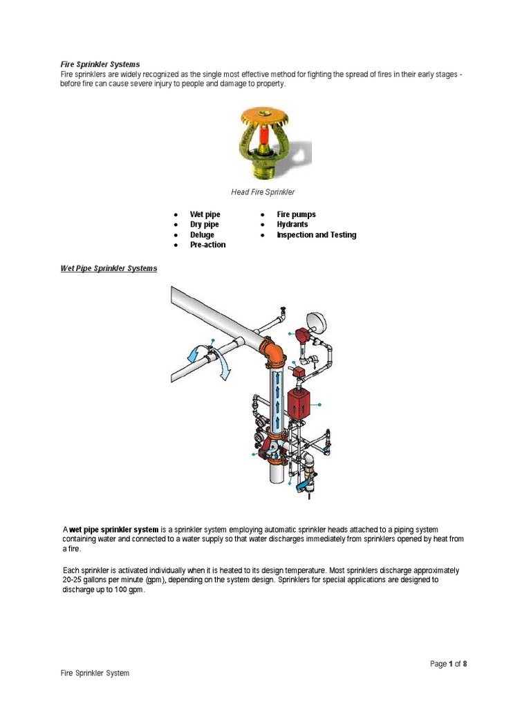 Fire Sprinkler Systems | PDF | Technology & Engineering