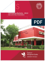 FMS Delhi MBA & Doctoral Programmes Bulletin