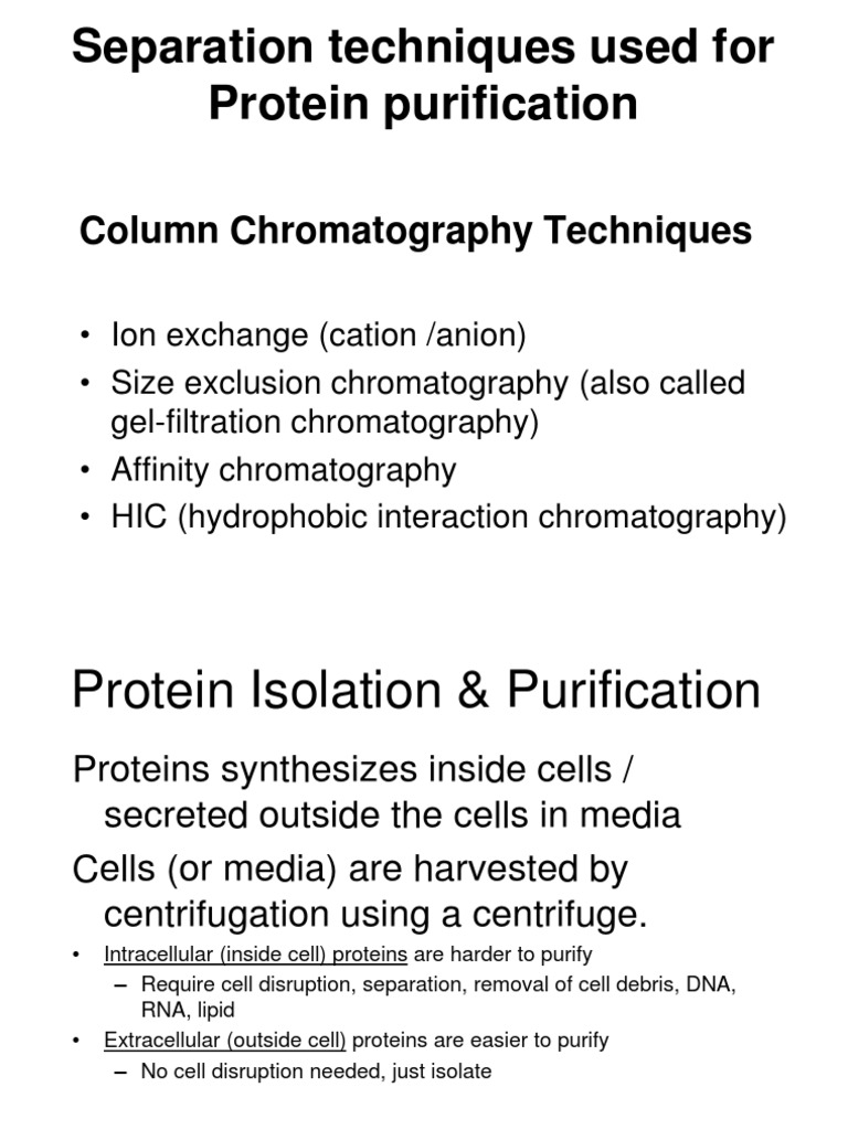 IBT01 Lec8 Column Chromatography PDF Protein Purification