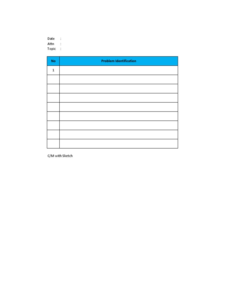 PICA Problem Identification Template | PDF