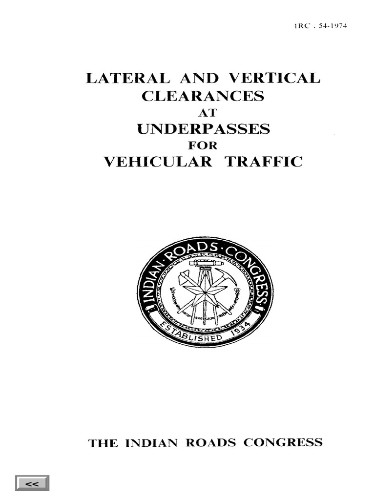 Lateral and Vertical Clearances Underpasses Vehicular Traffic PDF