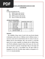 Expt No.: 2 Design and Implementation of Code Onvertor Aim