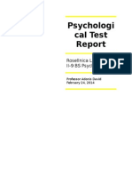Psychologi Cal Test: Rosellnica L. Balasoto II-9 BS Psychology