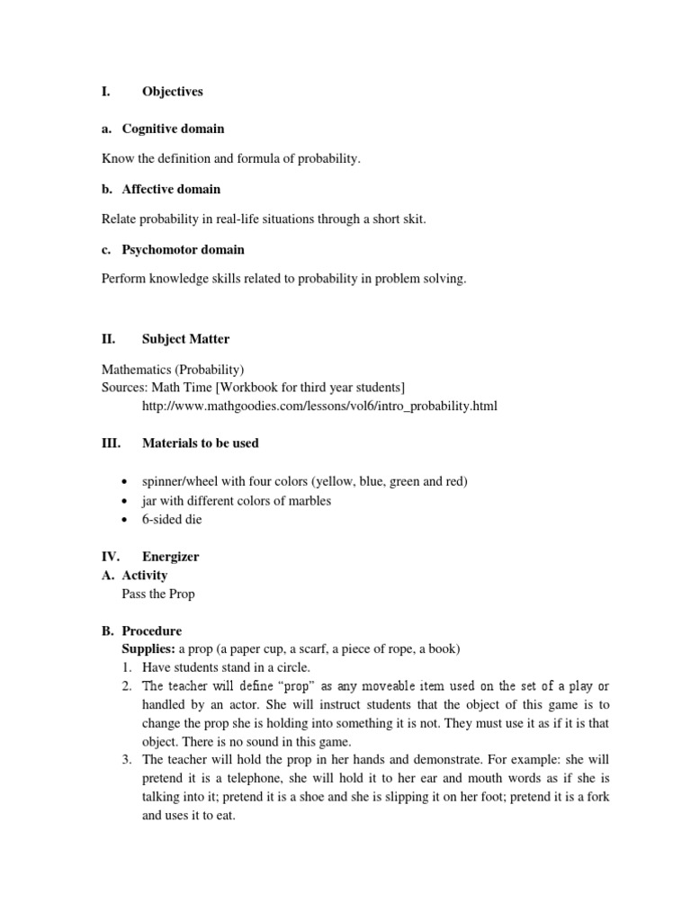 Teaching Probability Concepts in Math | PDF | Dice | Probability
