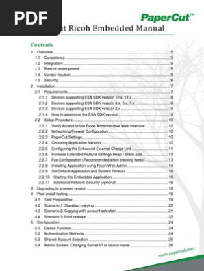 Papercut Mf Ricoh Embedded Manual User Computing Authentication