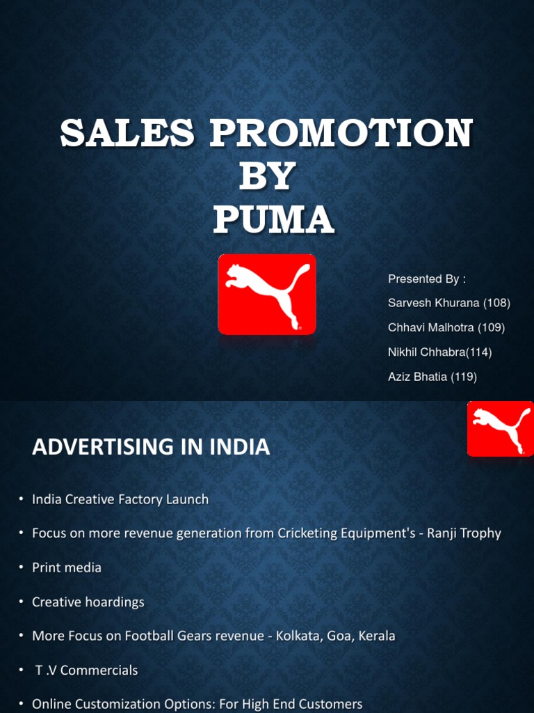 PUMA Sales Promotion Strategies for India | PDF
