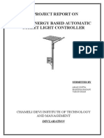 A Project Report On Solar Energy Based Automatic Street Light Controller