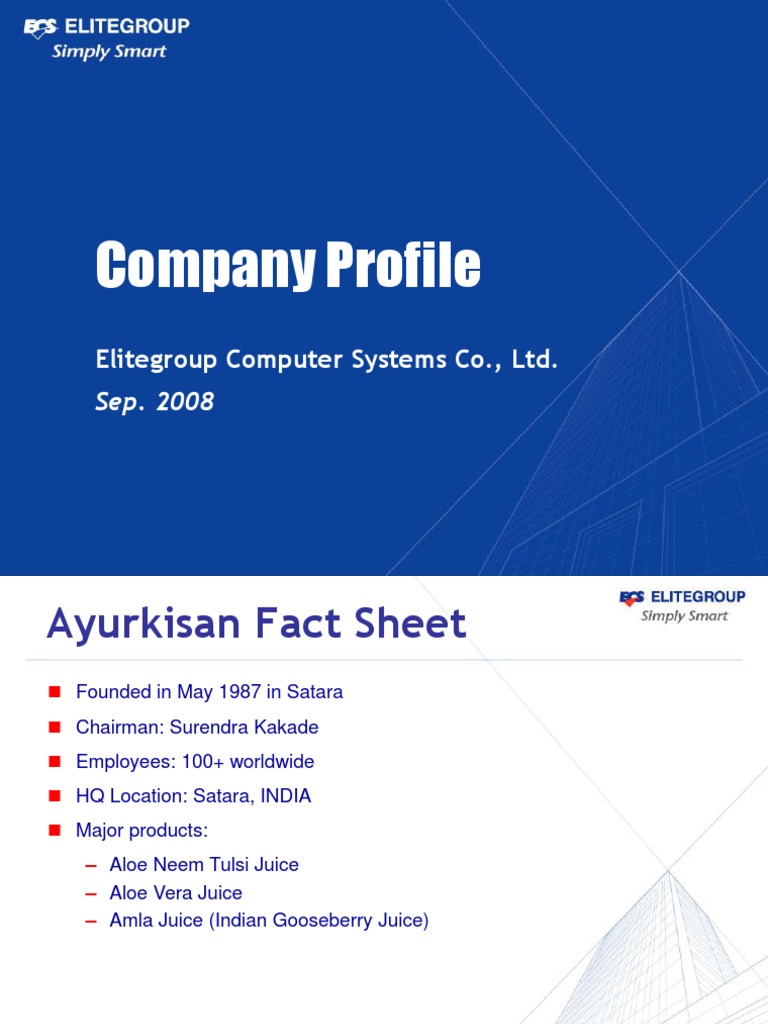 Company Profile Elitegroup Computer Systems Co., Ltd