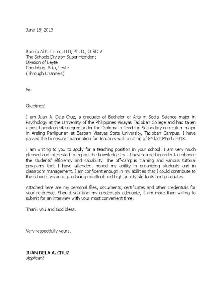Application Letter | PDF