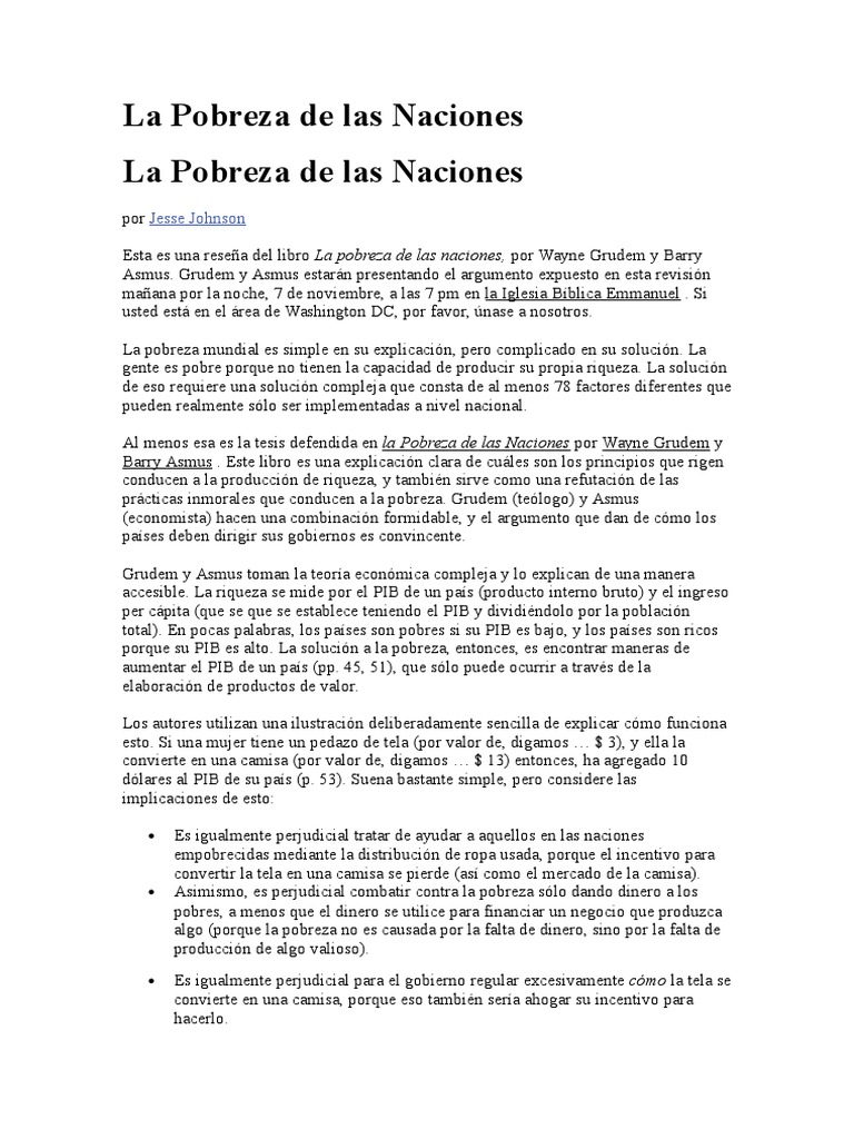 Soluciones a la Pobreza Global | PDF