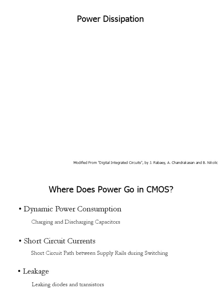 Lecture10 Power Consumption | PDF | Cmos | Electronic Circuits